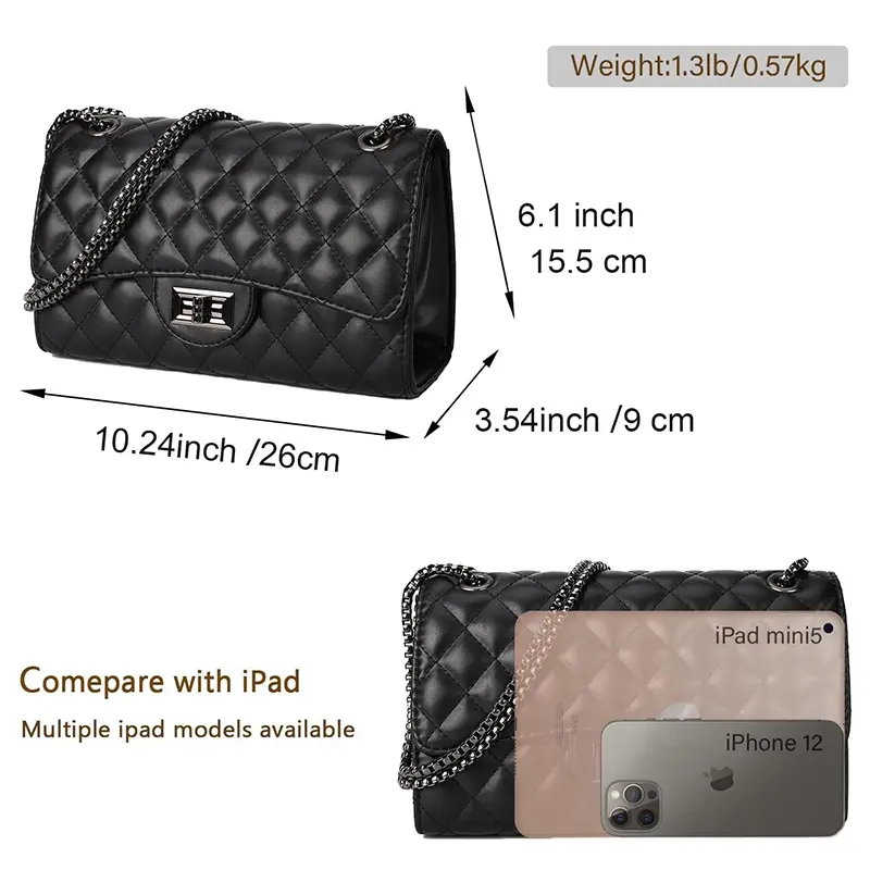 Wholesale Women's Quilted Leather Crossbody Bag with Chain Shoulder Bag Suppliers, Supplier