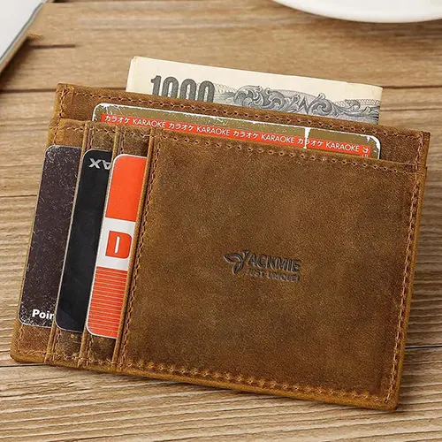 Genuine Leather Card Holder Anti-magnetic Card Bag Detail