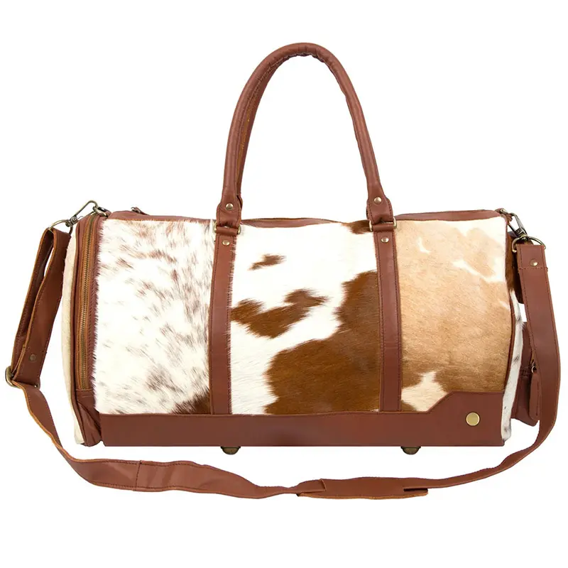 China Brown Pony Hair Leather Travel Bag Manufacturer, Factory