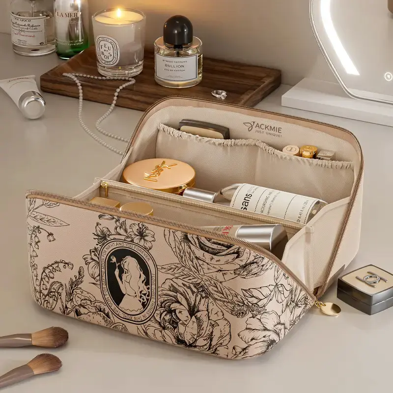 China Vintage Pattern PU Leather Travel Cosmetic Bag Manufacturer, Manufacturers