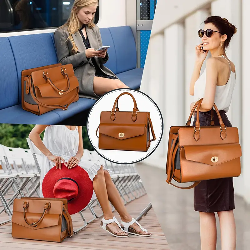 Wholesale Fashion Pet Leather Bags Airline Approved Pet Travel Bags Factory, Factories