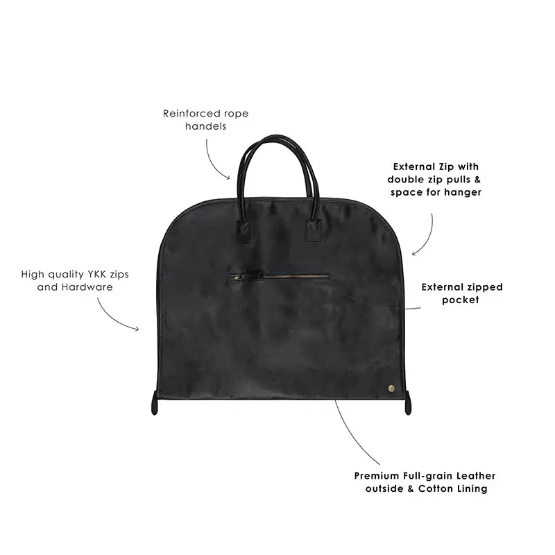 China Classic Suit Bag Leather Garment Bag Manufacturer, Factories