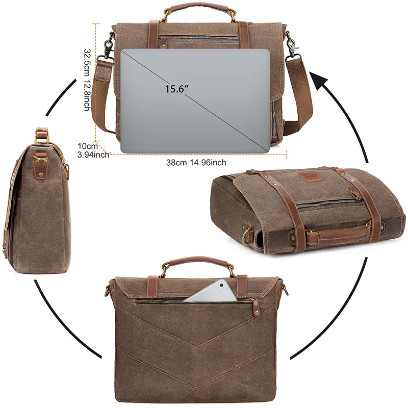 China Vintage Genuine Leather Men's Laptop Messenger Bag Manufacturer, Factory