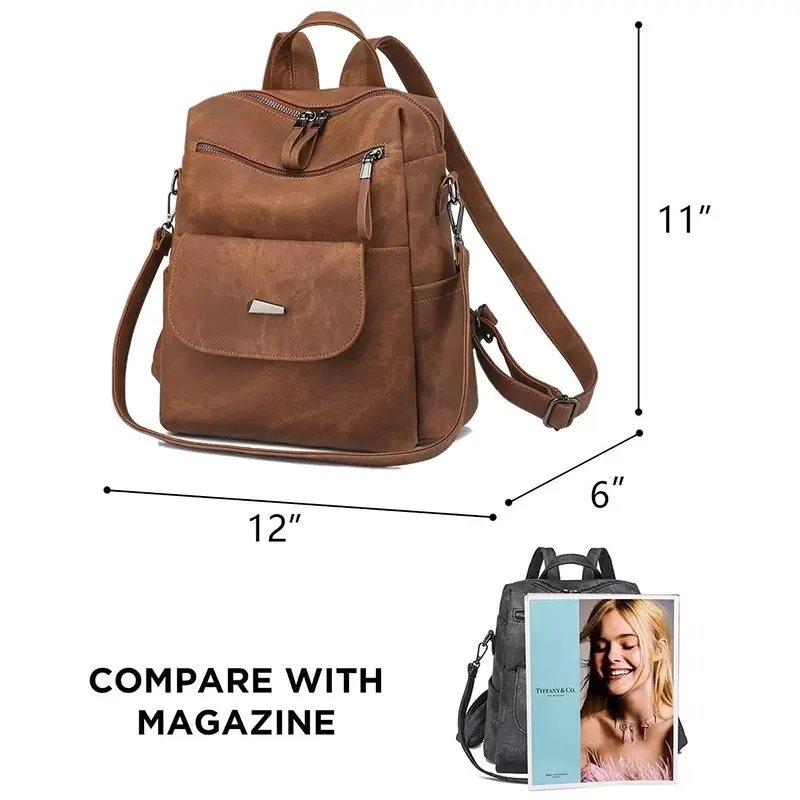 Wholesale Women's PU Leather Backpack Wallet Multifunctional Design Travel Backpack Manufacturers, Factories