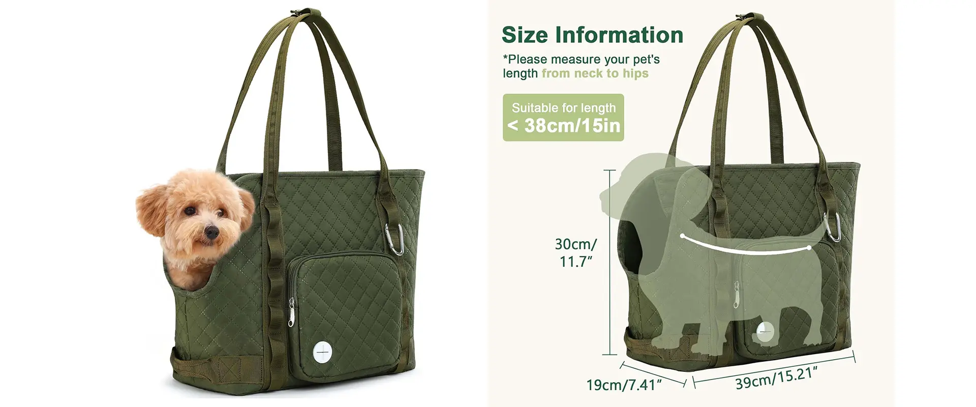 Lightweight Dog Purse Carrier Side View