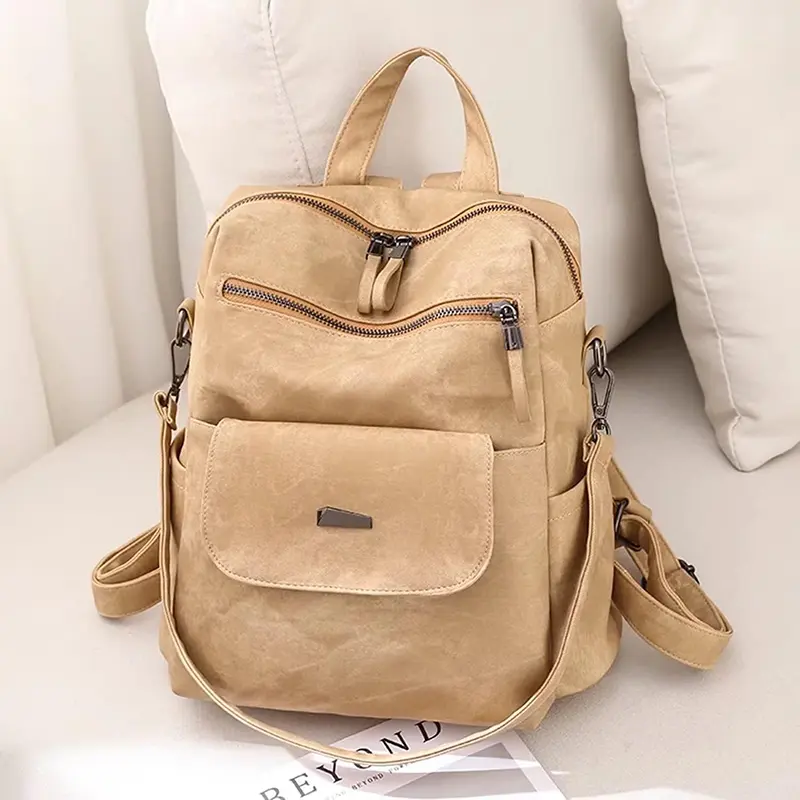 Wholesale Women's PU Leather Backpack Wallet Multifunctional Design Travel Backpack Manufacturers, Factories