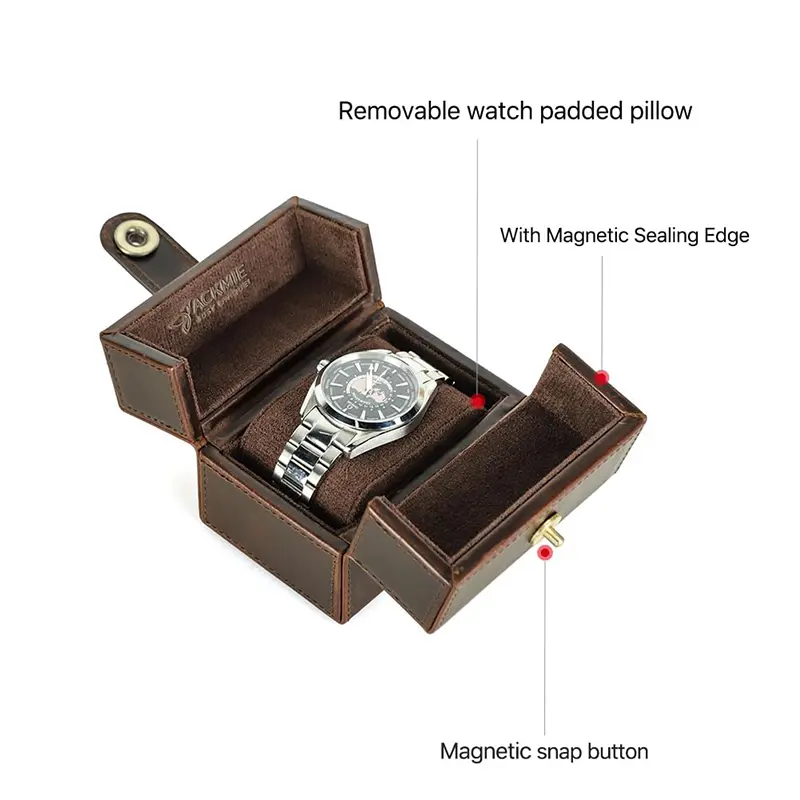 China Genuine Leather Travel Watch Case Cube Shaped Organizer Factory, Factories