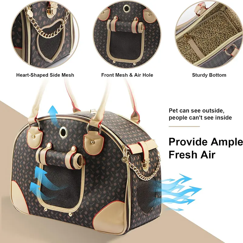 China Fashion Dog Travel Bag PU Leather Dog Handbag Dog Wallet Cat Handbag Pet Cat Travel Bag Suppliers, Supplier