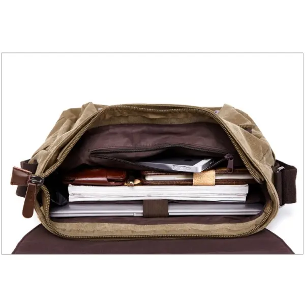 China New Waterproof Large Modern Slim Simple Work Laptop Briefcase Crossbody Carrying System Canvas Cover Closure Manufacturer, Supplier