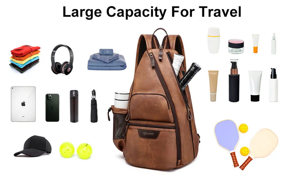 Pickleball Bag spacious interior storage pockets