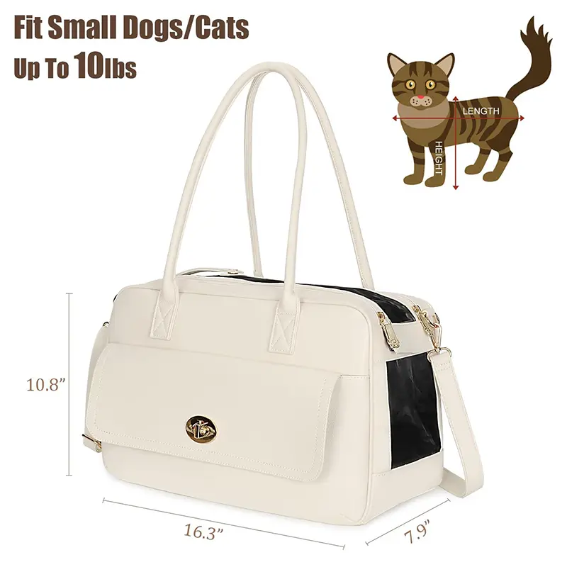Wholesale Fashion Leather Tote Travel Pet Bag for Small Dogs and Cats Manufacturers, Supplier