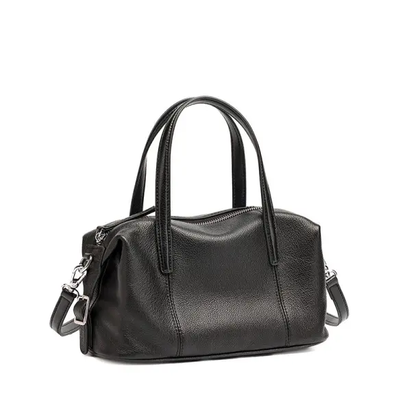 Wholesale Top-Grain Cowhide Pillow Bag Women New Genuine Leather Soft Boston Bag, High-End Handbag Tote Shoulder Bag Factory, Suppliers