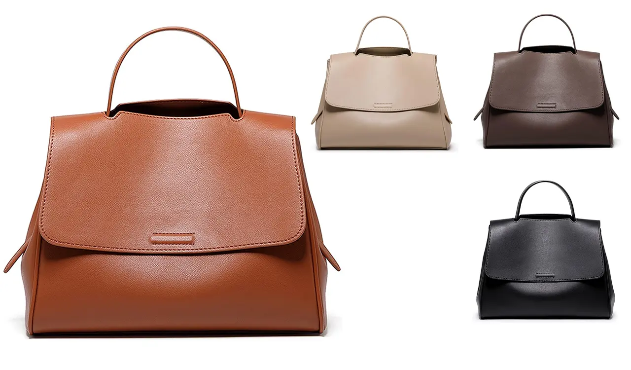 Premium PU synthetic leather tote bag detail