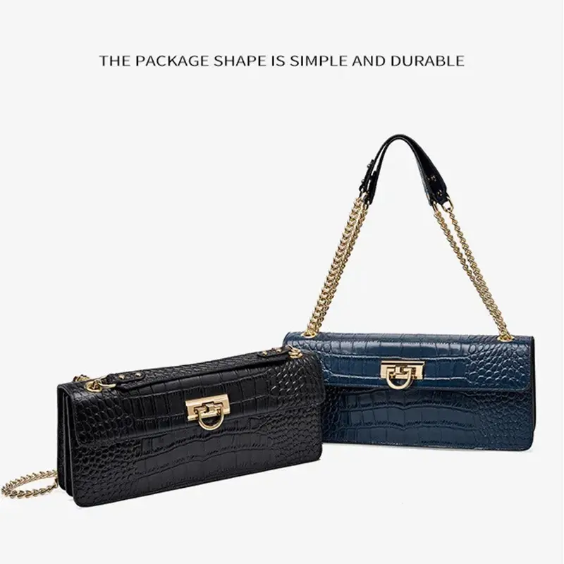 Crocodile Leather Chain Bag View 1