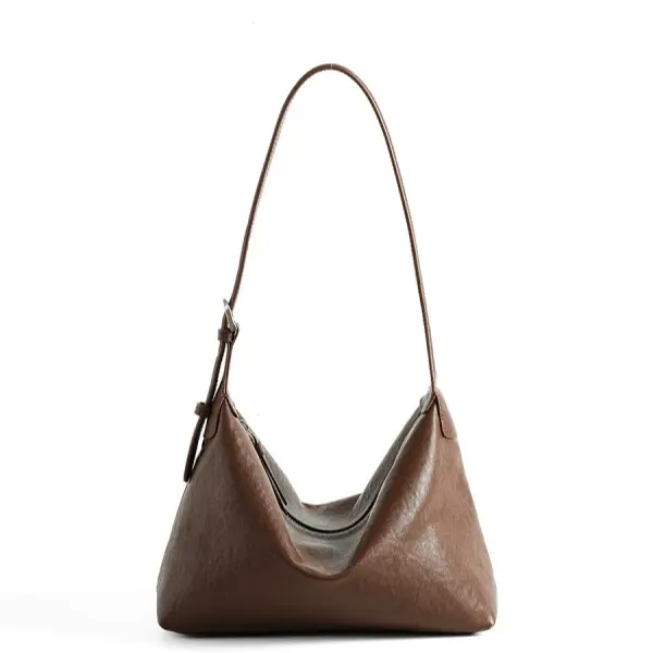 China Vintage Full-Grain Vegetable Tanned Leather Shoulder Bag Large Capacity Genuine Leather Underarm Crossbody Bag for Women Manufacturer, Manufacturers