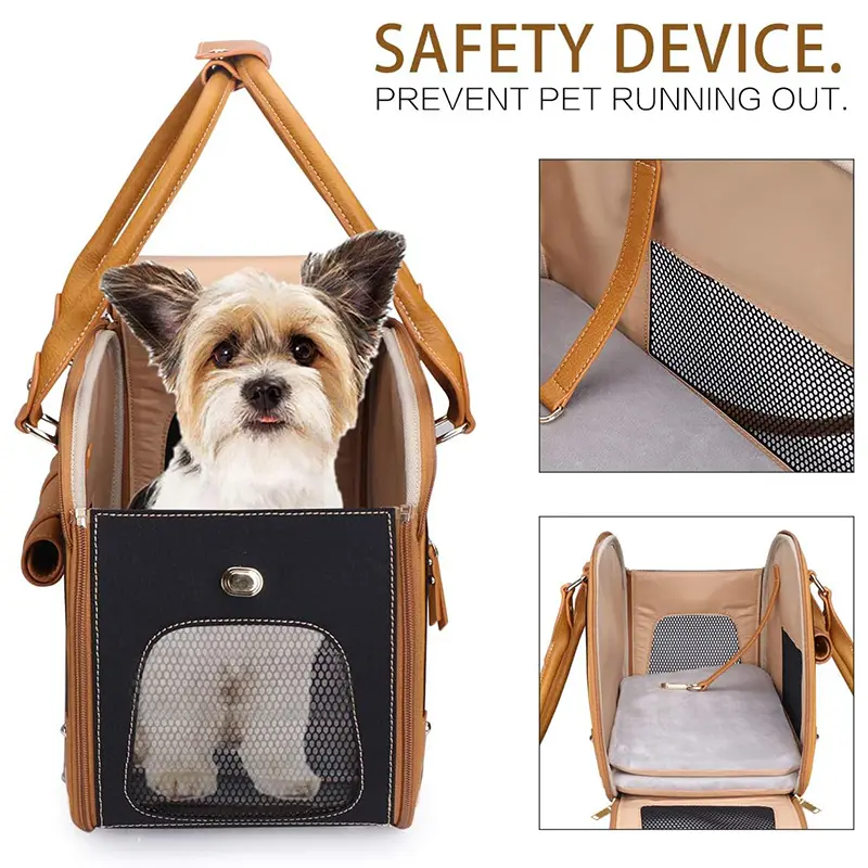 Wholesale Leather Dog Bag Handbag Travel Pet Bag Waterproof High Quality Leather Portable Pet Bag Factory, Supplier
