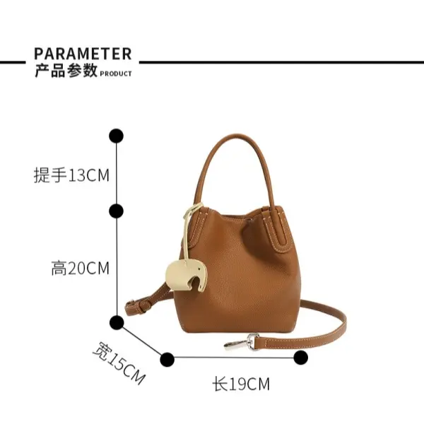 Wholesale Luxury Genuine Leather Durable Waterproof Button Closure Stylish Handbag with Polyester Lining Manufacturer, Suppliers