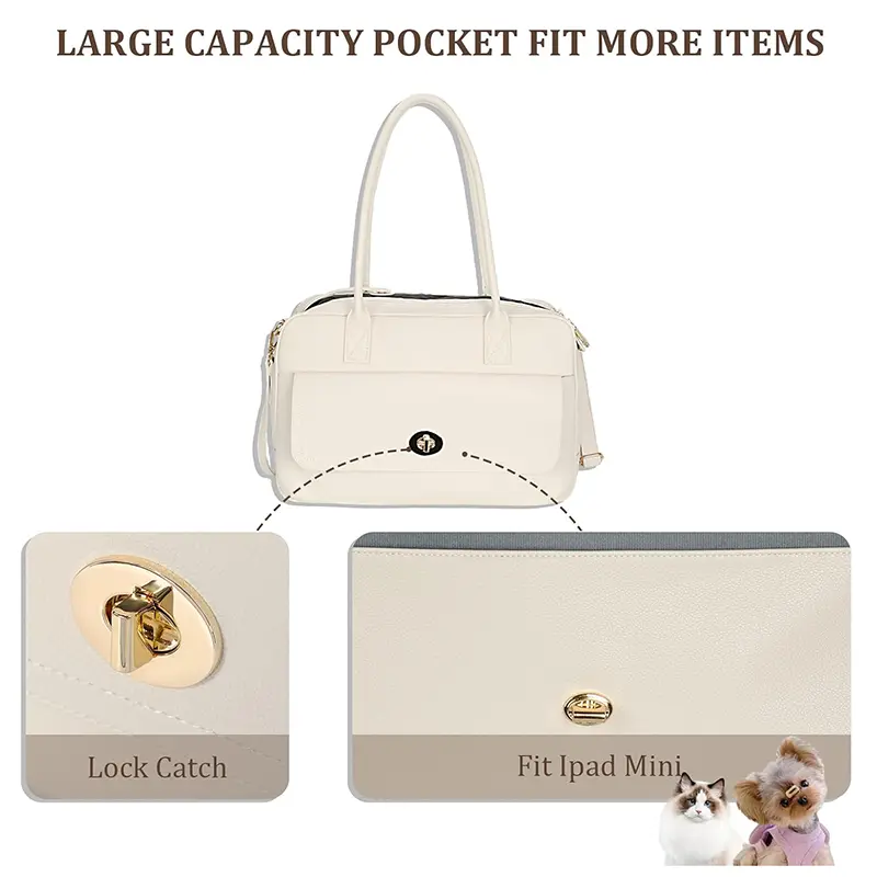 Wholesale Fashion Leather Tote Travel Pet Bag for Small Dogs and Cats Manufacturers, Supplier