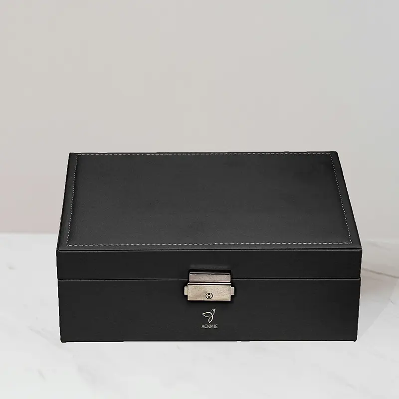 China 2 Layers Jewelry Storage Box PU Leather Jewelry Box Manufacturer, Suppliers