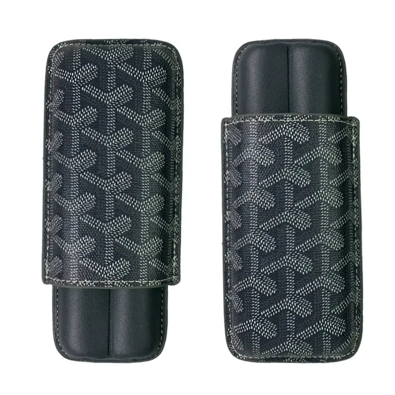 China Two Cigar Cases Cigar Leather Case Storage Bag Factories, Supplier