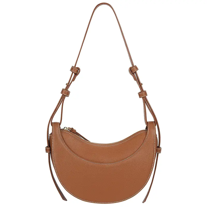 China Half Moon Bag Leather Crossbody Bag Women Saddle Bag Handbag Manufacturer, Factory