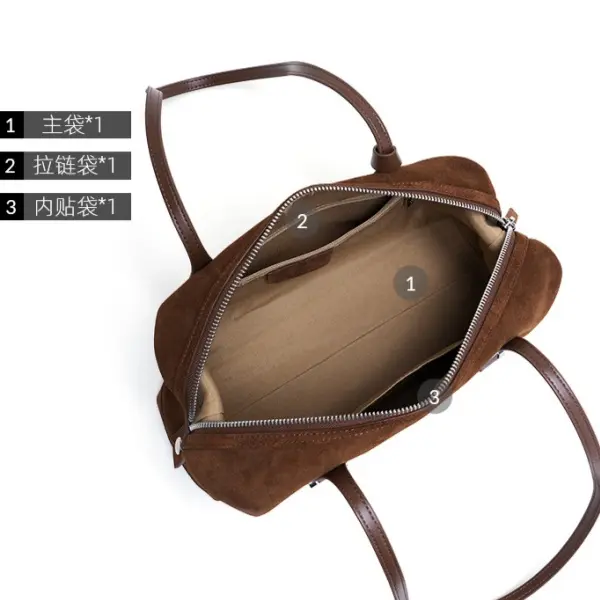 China Suede-finish Cowhide Leather Tote Bag for Women, Vintage Premium Bag, Shoulder Bag and Underarm Bag Factory, Suppliers