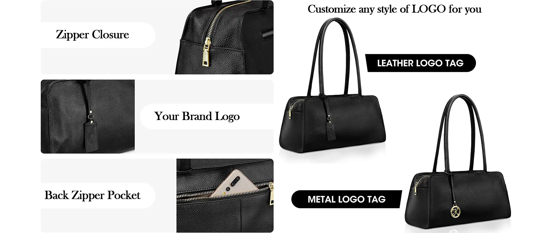 Full view of the stylish leather tote bag