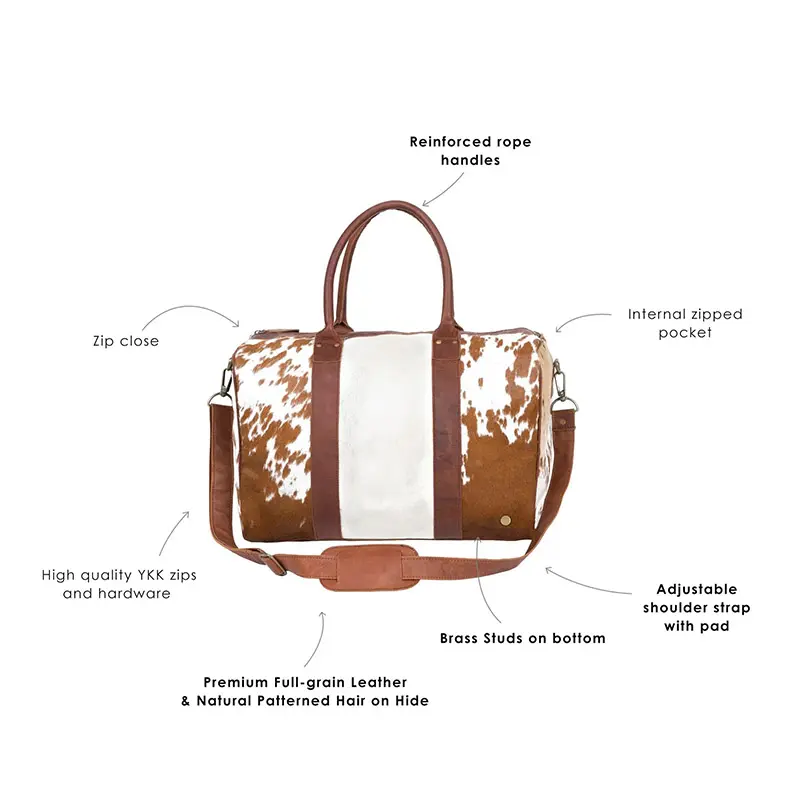 China 38L Cowhide Leather Weekend Travel Bag Factory, Factories