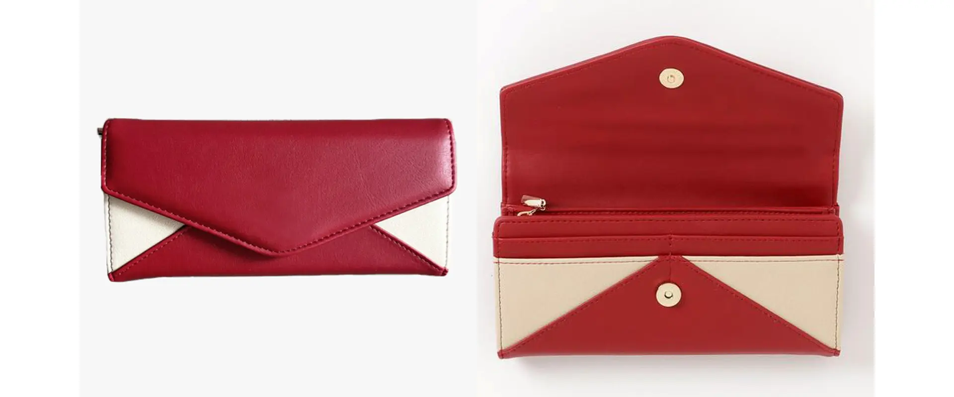 Elegant letter-style wallet front view