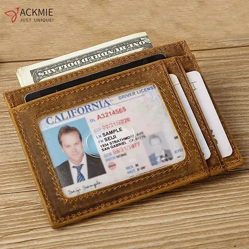 Genuine Leather Card Holder Front Pocket Wallet