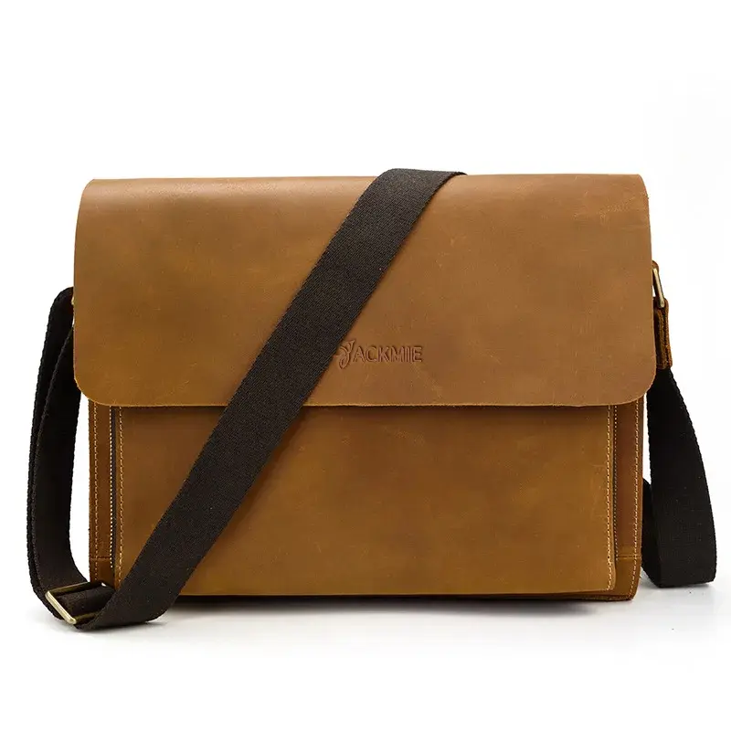 China Genuine Leather Large Capacity Messenger Crossbody Bag Vintage Laptop Bag Factories, Suppliers