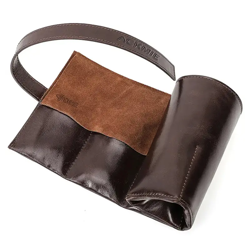 Wholesale Multifunctional Genuine Leather Watch Roll With 6 Pockets Manufacturer, Suppliers