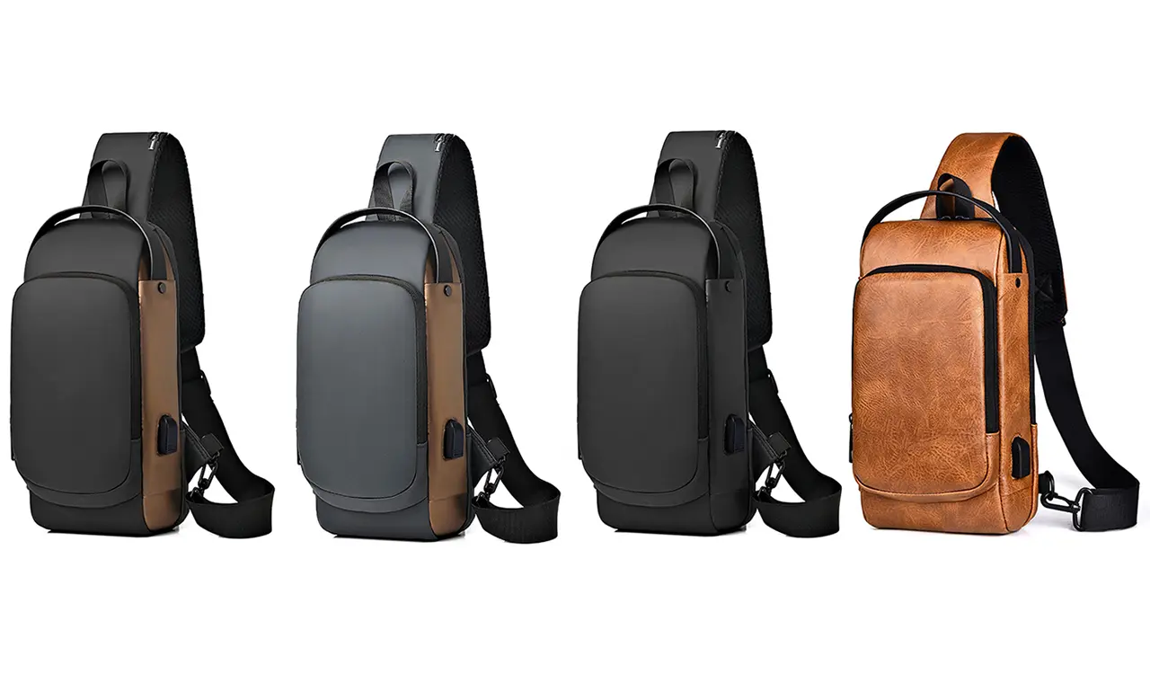 Anti-theft crossbody sling bag fabric details