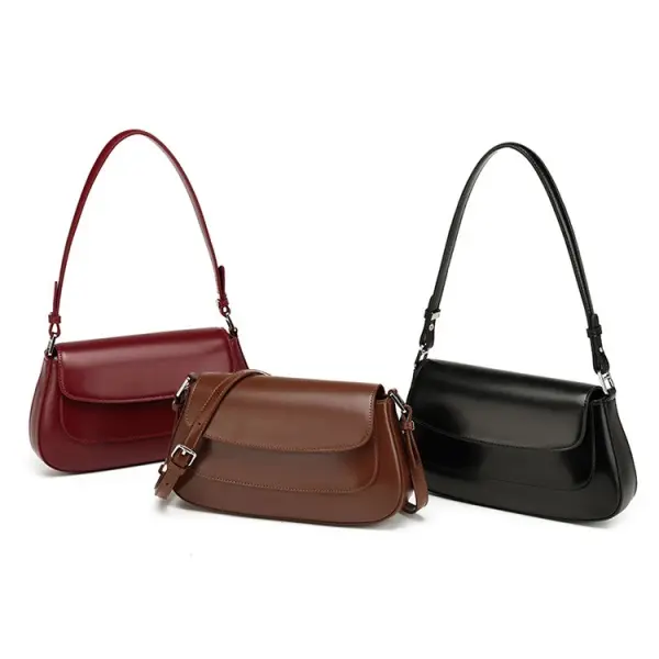 China Women's Luxury Genuine Leather Waterproof Shoulder Strap Handbag with Polyester Lining Modern Stylish Design Manufacturer, Supplier