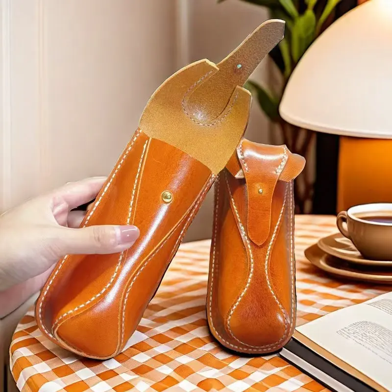 China Vintage Vegetable Tanned Cowhide Glasses Case for Men and Women Manufacturer, Factories
