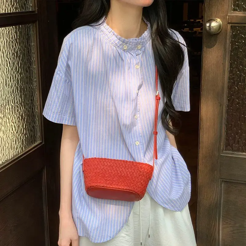 Wholesale Handmade Top-grain Cowhide Braided Dumpling Bag Factories, Supplier