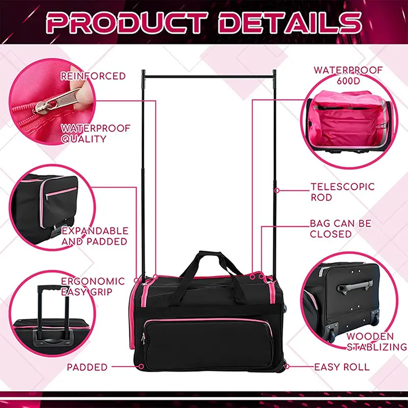 Wholesale Dance Bag With Hanger Dance Costume Rolling Hanger Bag Manufacturer, Manufacturers