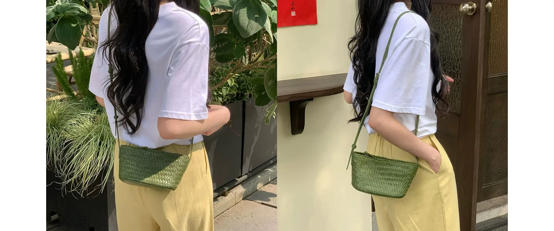 Woven Dumpling Bag - Inside View