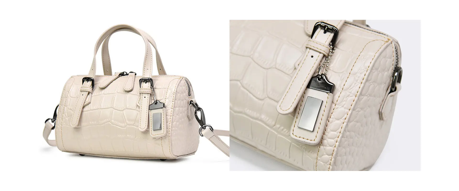 Premium Leather Shoulder Bag Detail View