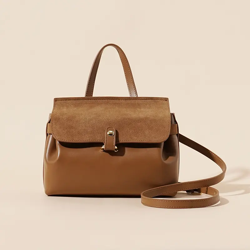 China Top Layer Cowhide Women's Suede Commuter Shoulder Bag Manufacturers, Supplier