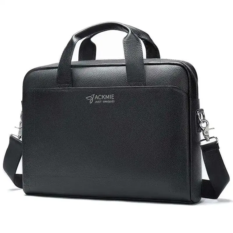 Wholesale Men's Leather Laptop Bag Head Layer Leather Briefcase Manufacturers, Factory