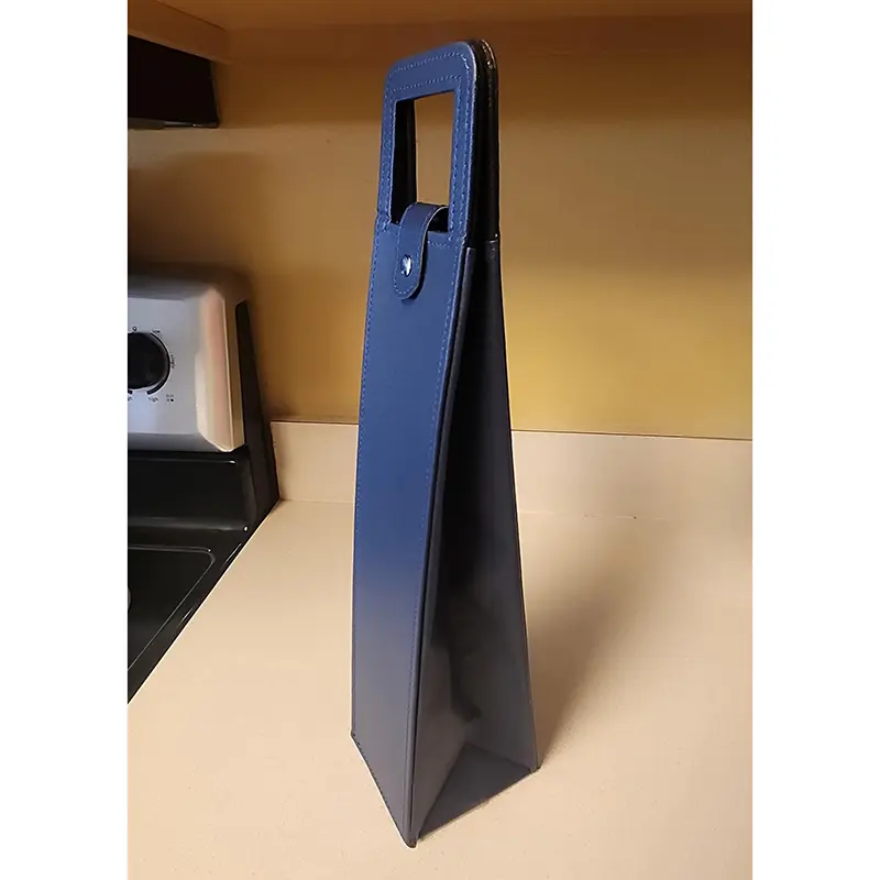 China Reusable Leather Wine Tote Bag Single Bottle Champagne Beer Gift Bag Factories, Supplier