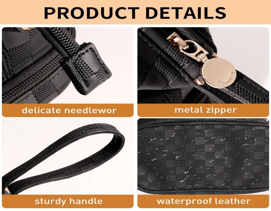 Durable Leather Makeup Bag
