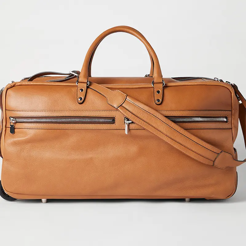 Wholesale Cowhide Trolley Bag Wheeled Duffel Bag Manufacturer, Factories