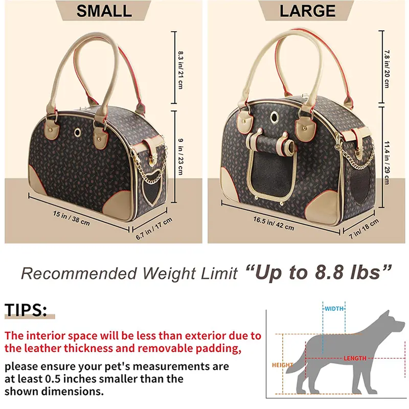 China Fashion Dog Travel Bag PU Leather Dog Handbag Dog Wallet Cat Handbag Pet Cat Travel Bag Suppliers, Supplier