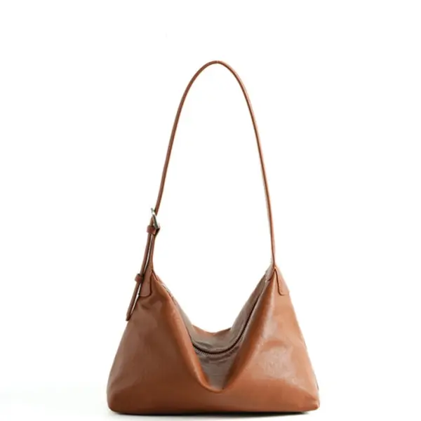 China Vintage Full-Grain Vegetable Tanned Leather Shoulder Bag Large Capacity Genuine Leather Underarm Crossbody Bag for Women Manufacturer, Manufacturers