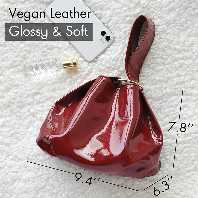 Wholesale Women's Shiny Clutch Patent Leather Vegan Leather Small Handbag Manufacturers, Supplier