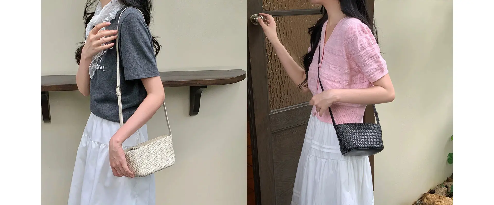 Woven Dumpling Bag - Front View