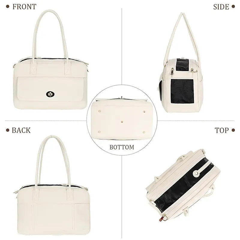 Wholesale Fashion Leather Tote Travel Pet Bag for Small Dogs and Cats Manufacturers, Supplier