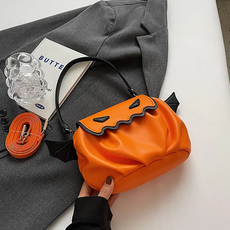 China Halloween Pumpkin Women's Shoulder Bag Leather Crossbody Bag Manufacturers, Supplier